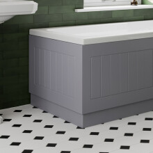 (Grey, 700mm End Panel) Tongue & Groove MDF Bathroom Bath Panels & Plinth