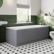 (Grey, 1700mm Side Panel) Tongue & Groove MDF Bathroom Bath Panels & Plinth
