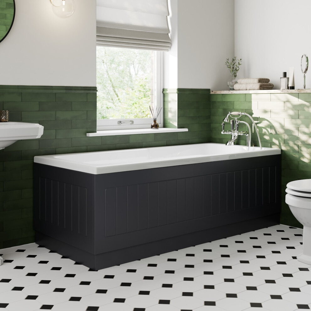 (Black, 1700 / 700Mm Panel Pack) Tongue & Groove Mdf Bathroom Bath Panels & Plinth 5056806151885
