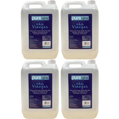 Puregro White Vinegar, 5 Litres (Pack of 4)