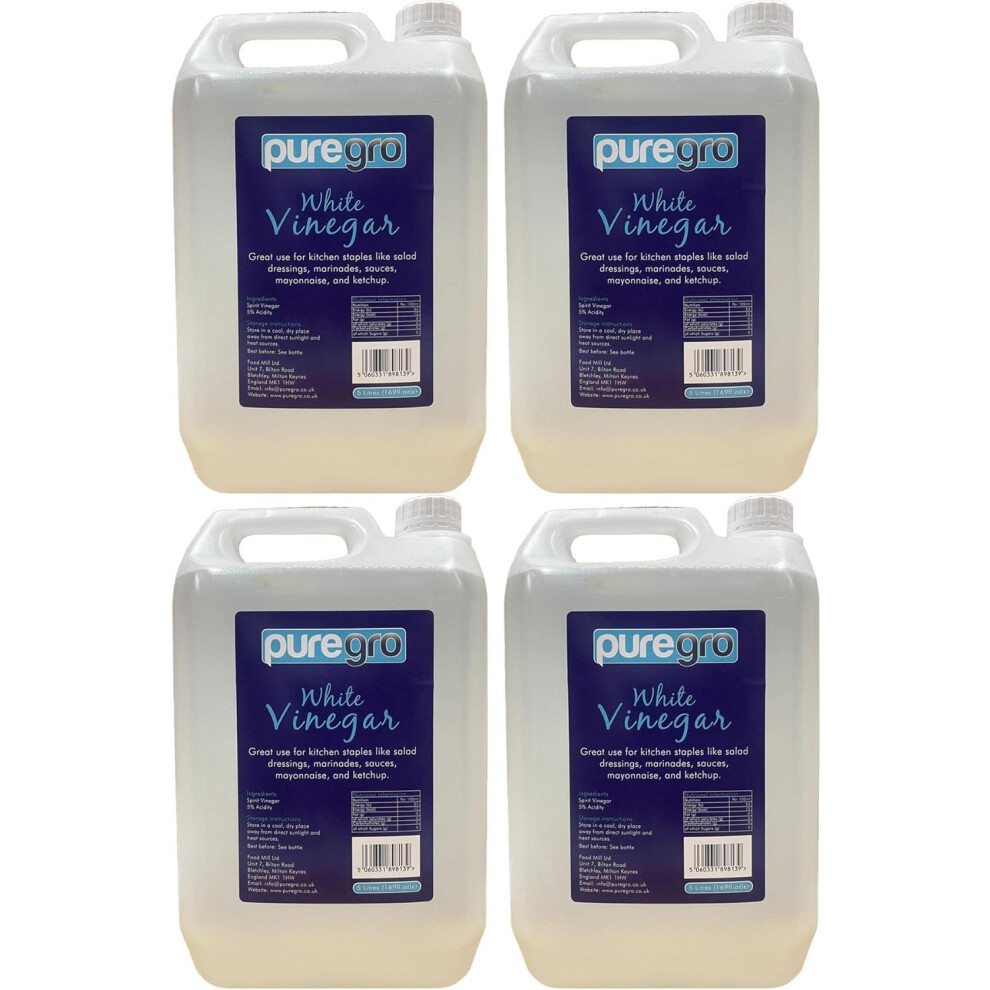 Puregro Vinegar, 5 Litres (Pack Of 4) White