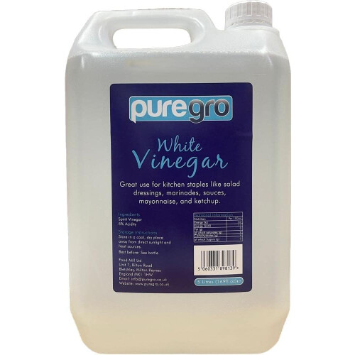 Puregro White Vinegar, 5 Litres (Pack of 4) 1