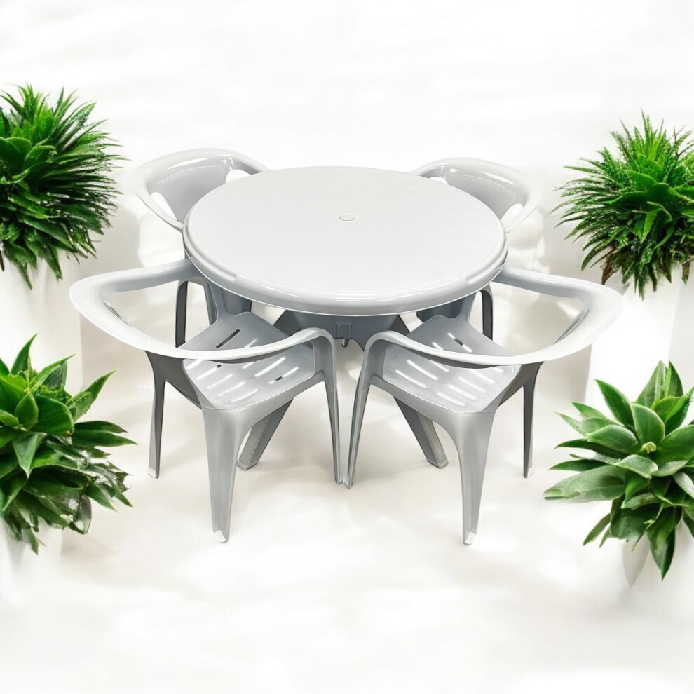 White Plastic Patio Furniture Sets, Patio Table and Chairs Sets