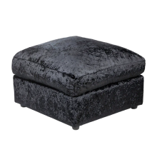 (Black) Jumbo Size Crushed Velvet Footstool