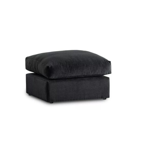 Furniture 786 (Black) Jumbo Size Plush Velvet Footstool
