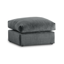 (Grey) Jumbo Size Plush Velvet Footstool