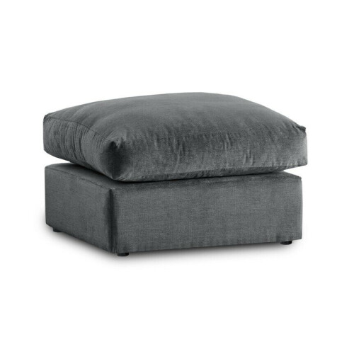 Furniture 786 (Grey) Jumbo Size Plush Velvet Footstool