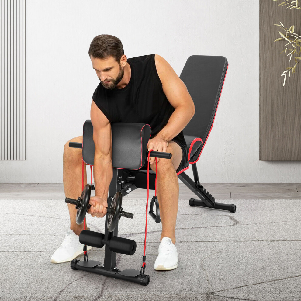 Foldable Dumbbell Bench Weight Training Fitness 7 Incline Workout Gym