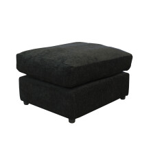 (Black) Jumbo Size Chenille Fabric Footstool