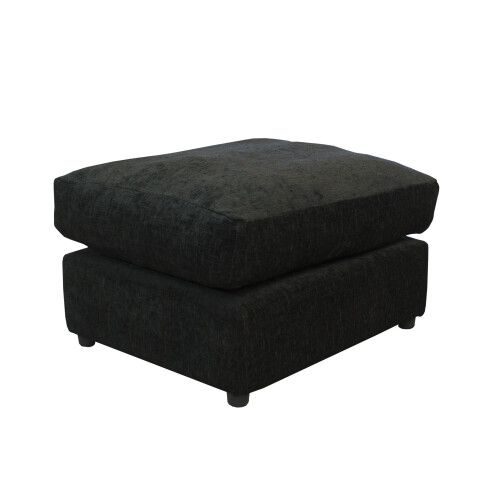 Furniture 786 (Black) Jumbo Size Chenille Fabric Footstool