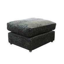 (Grey) Jumbo Size Chenille Fabric Footstool
