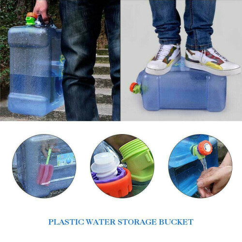 12L Camping Hiking Tap Container Storage Drinking Water Bottle Bucket 2