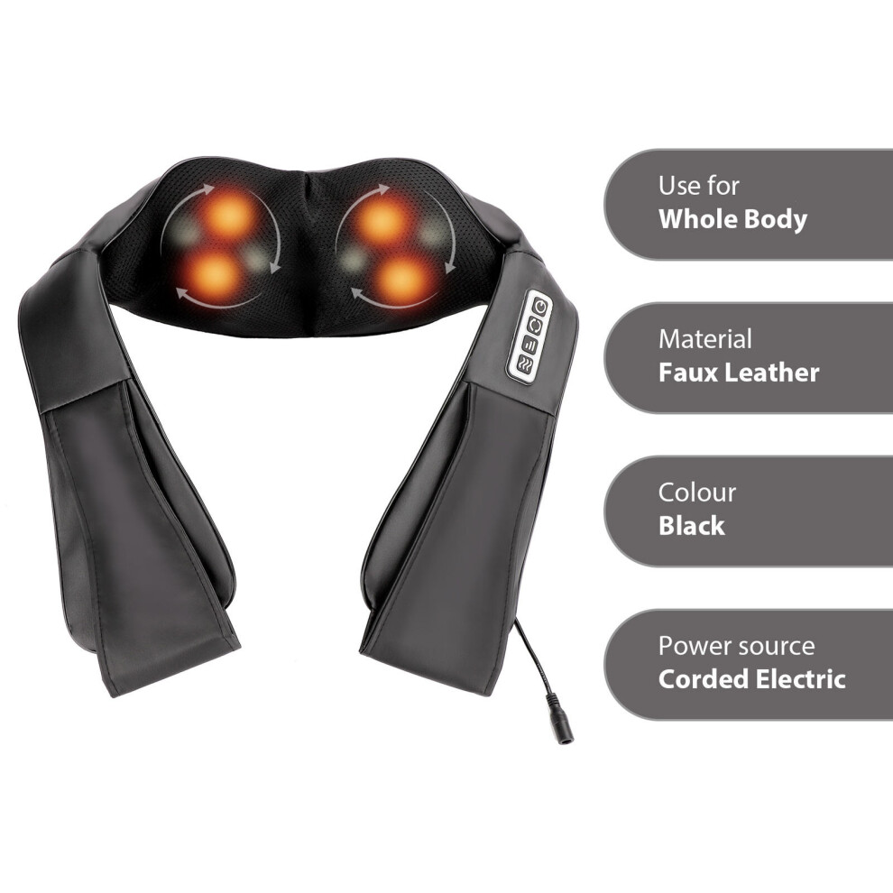 Electric Shiatsu Neck Shoulder Back Massager with Heat