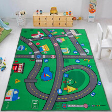 Kids Children's Rugs Town Road Map City Rug Play Village Mat 80x120