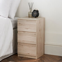 Sienna 3 Drawer Oak Bedside Table brilliant addition to your bedroom