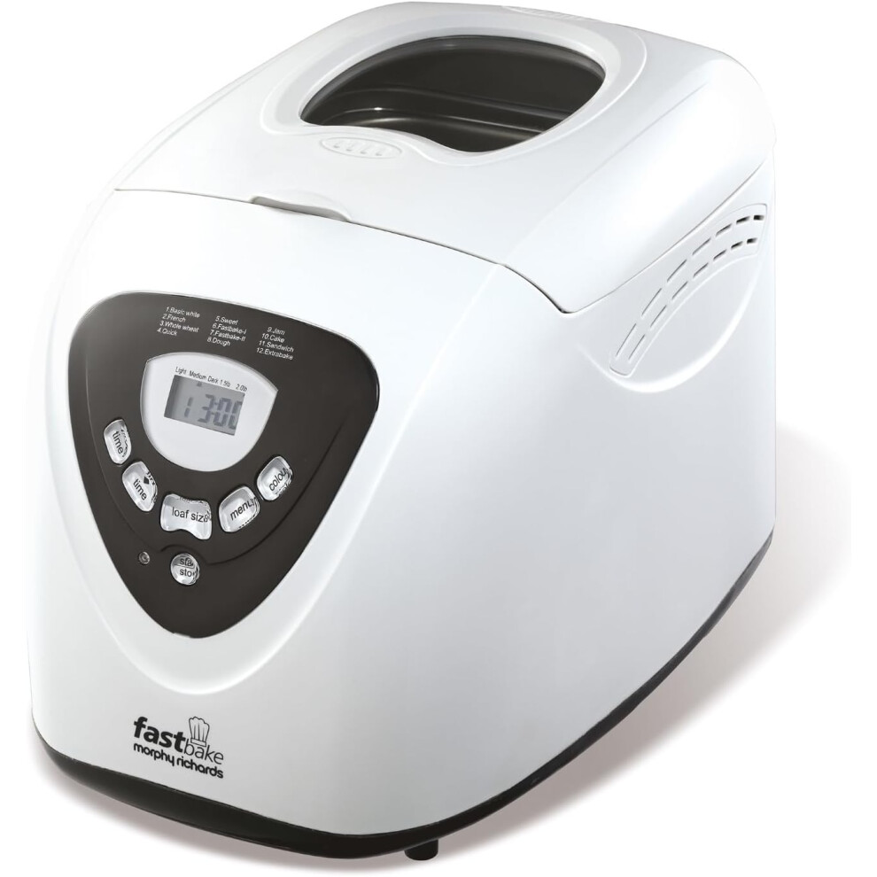 Morphy Richards Fastbake Breadmaker, Programmes, 1.5Lb, 2Lb Loaf Sizes, 13 Hour Delay Timer, Keep Warm, 48281 Size 12