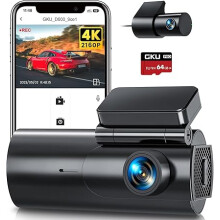 GKU 4K Dash Cam Front and Rear WiFi Dashcam with 64GB SD Card