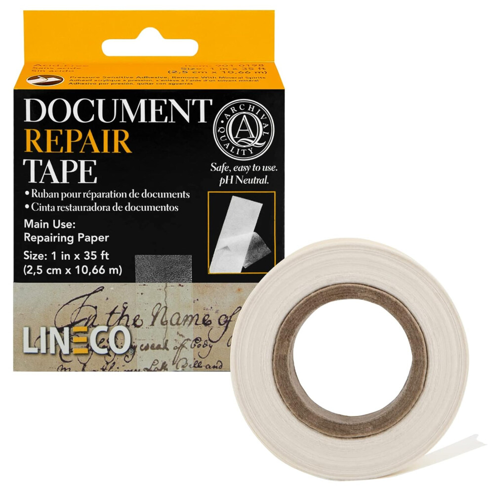 Lineco Document Repair Tape Self Adhesive Transparent 2.5Cm X 10.6M 099295530132