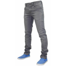 (Grey Wash, 34W x 34L) Mens Stretch SlimFit Jeans DenimPant TF022Trousers