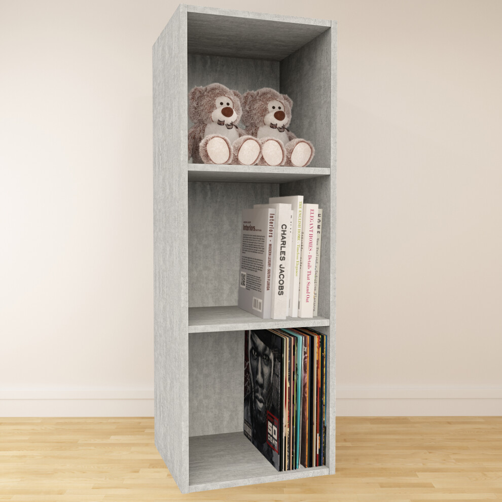 (Extra Large) Charles Jacobs Vinyl 12" LP Record Cube Storage Box Unit Concrete Effect