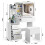 Dressing Table Mirror & Stool Set Vanity Makeup Desk With Drawers + Led Lights 3