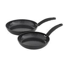 Swan Stealth 2 Piece Forged Aluminium Frying Pan Set, Black SWPS2021BLKN