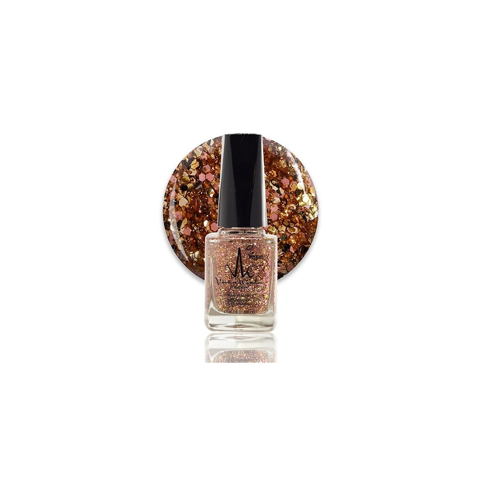 Vivien Kondor London Vk Argan Care Nail Polish Cl03 Rose Gold Glitter 11 Ml