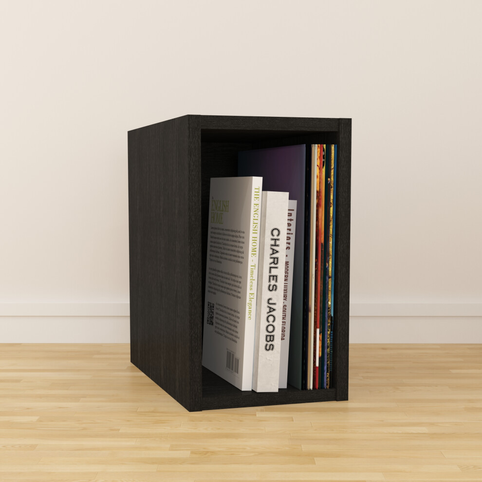 Charles Jacobs (Small) Vinyl 12" Lp Record Cube Storage Box Unit Black