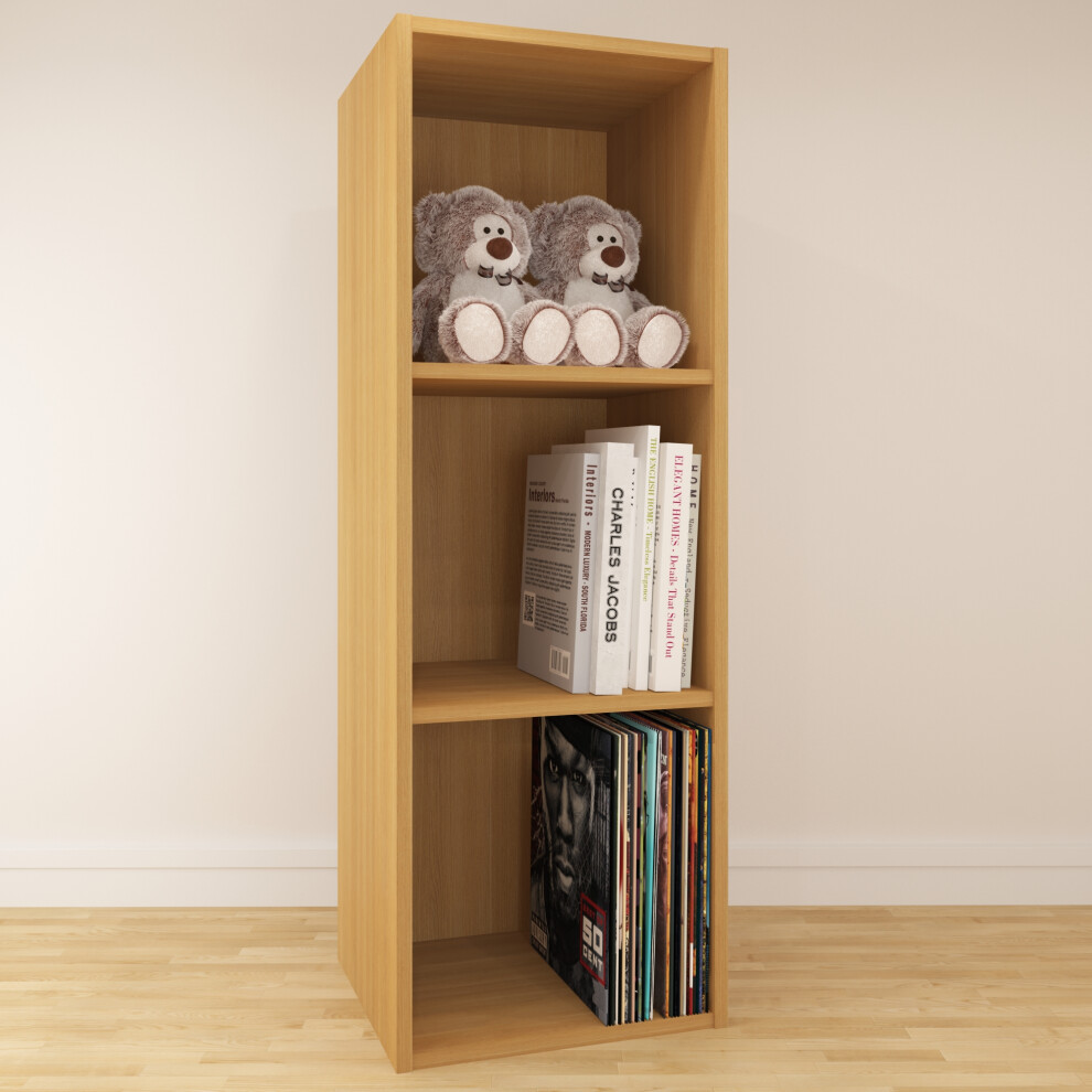 (Extra Large) Charles Jacobs Vinyl 12" LP Record Cube Storage Box Unit Oak