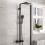 NES Home Modern Square Matte Black Exposed Thermostatic Mixer Shower Set With Easy Fittings 6