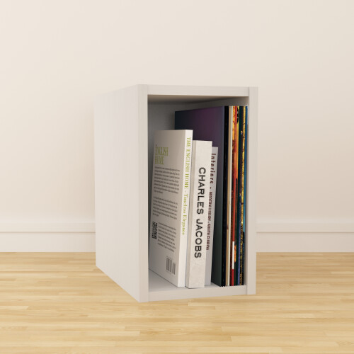 Charles Jacobs (Small) Charles Jacobs Vinyl 12" LP Record Cube Storage Box Unit White