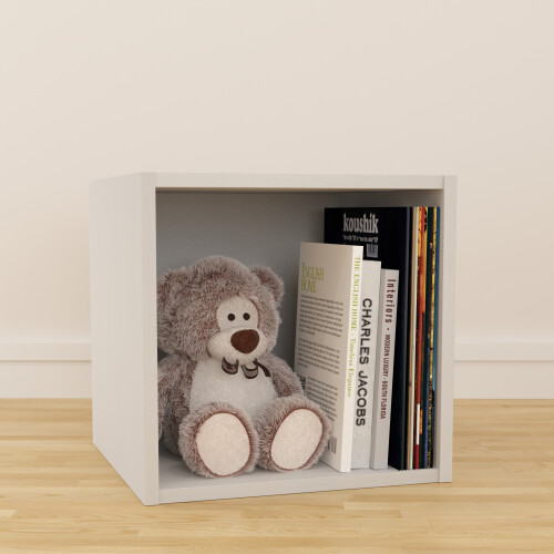 Charles Jacobs (Medium) Charles Jacobs Vinyl 12" LP Record Cube Storage Box Unit White