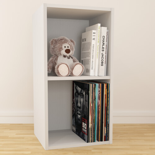 Charles Jacobs (Large) Charles Jacobs Vinyl 12" LP Record Cube Storage Box Unit White