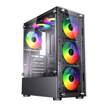 Budget i7 Gaming Tower - Integrated Graphics Card - 8GB Mem - 128GB SSD+500GB HDD - 500W 80+ PSU - Black 6 RGB Gaming Case - WIFI - Windows 10