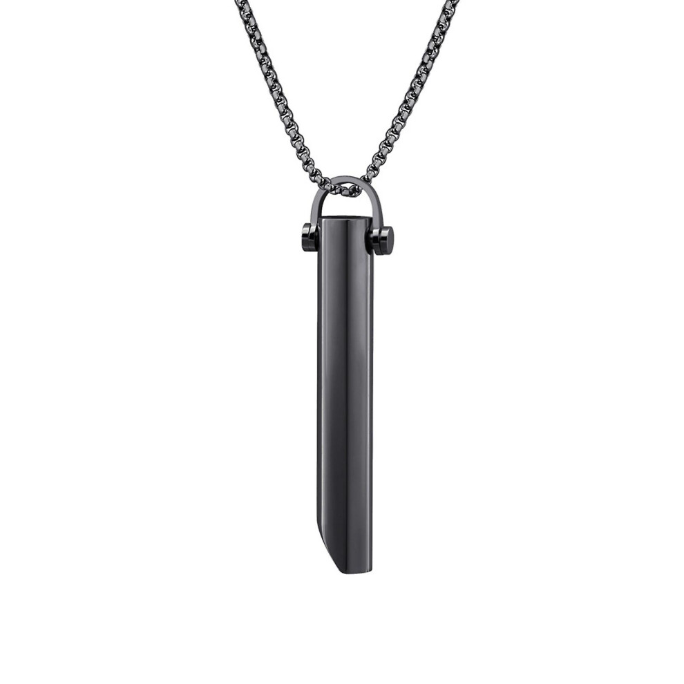 (Black) Breathing Necklace, Anxiety Relief Necklaces Breathing Necklace Stop Smoking, Breathing Necklace Calms For Anxiety, Mindful, Meditation Black