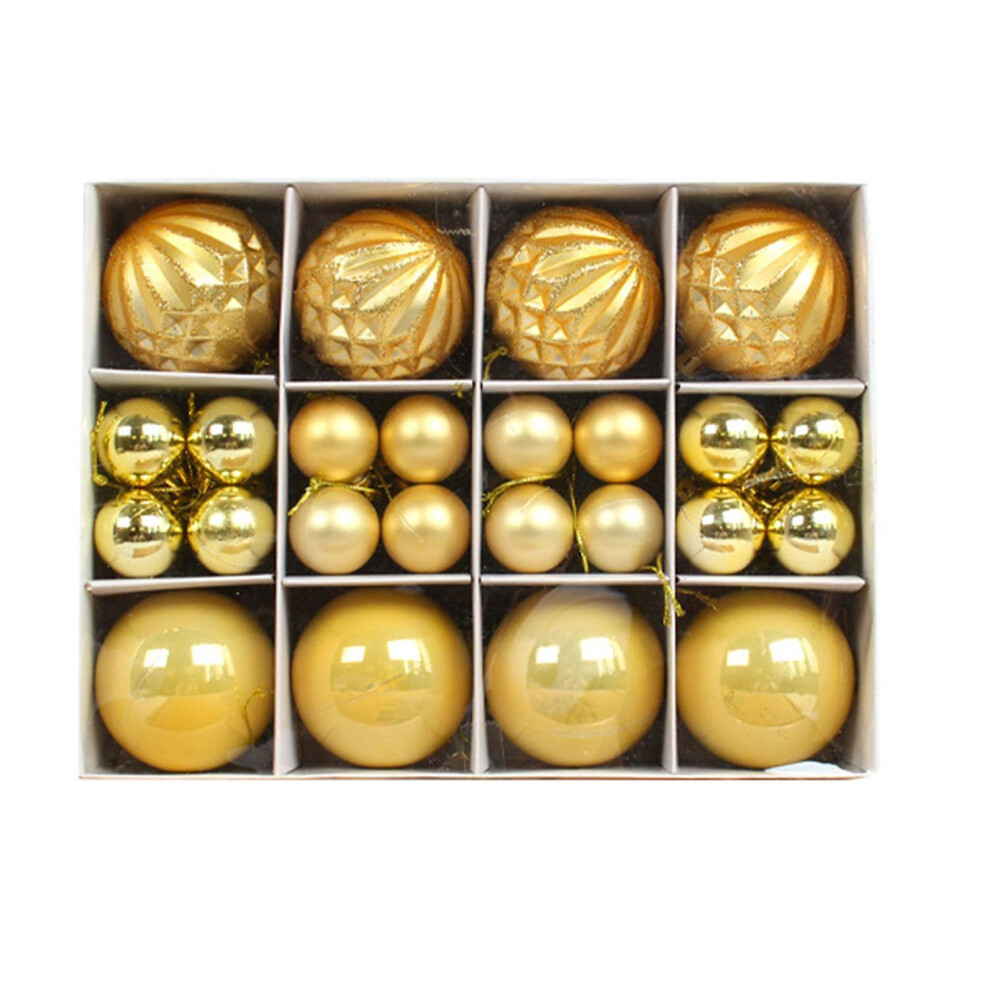 (Golden) ZHOUBA 40Pcs Christmas Ball Color Painted Round Shape Vibrant Decorative PS Xmas Theme Balls Pendant-image-OPC-PFXJNXD-NEW