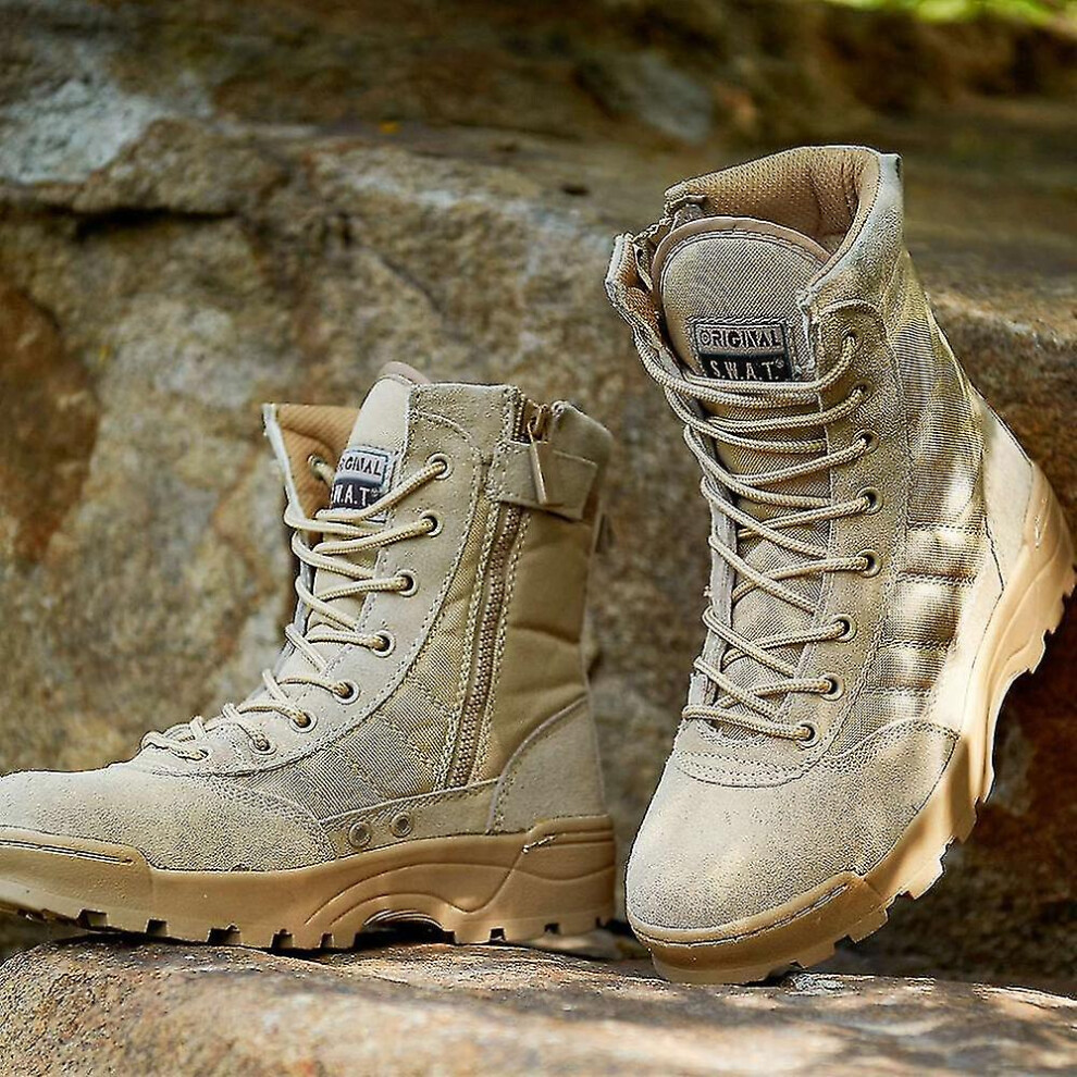 (36) Desert Tactical Military Boots Special Force Uniform Work Safety Shoes Men Women Army Zipper Combat Boots Sneakers