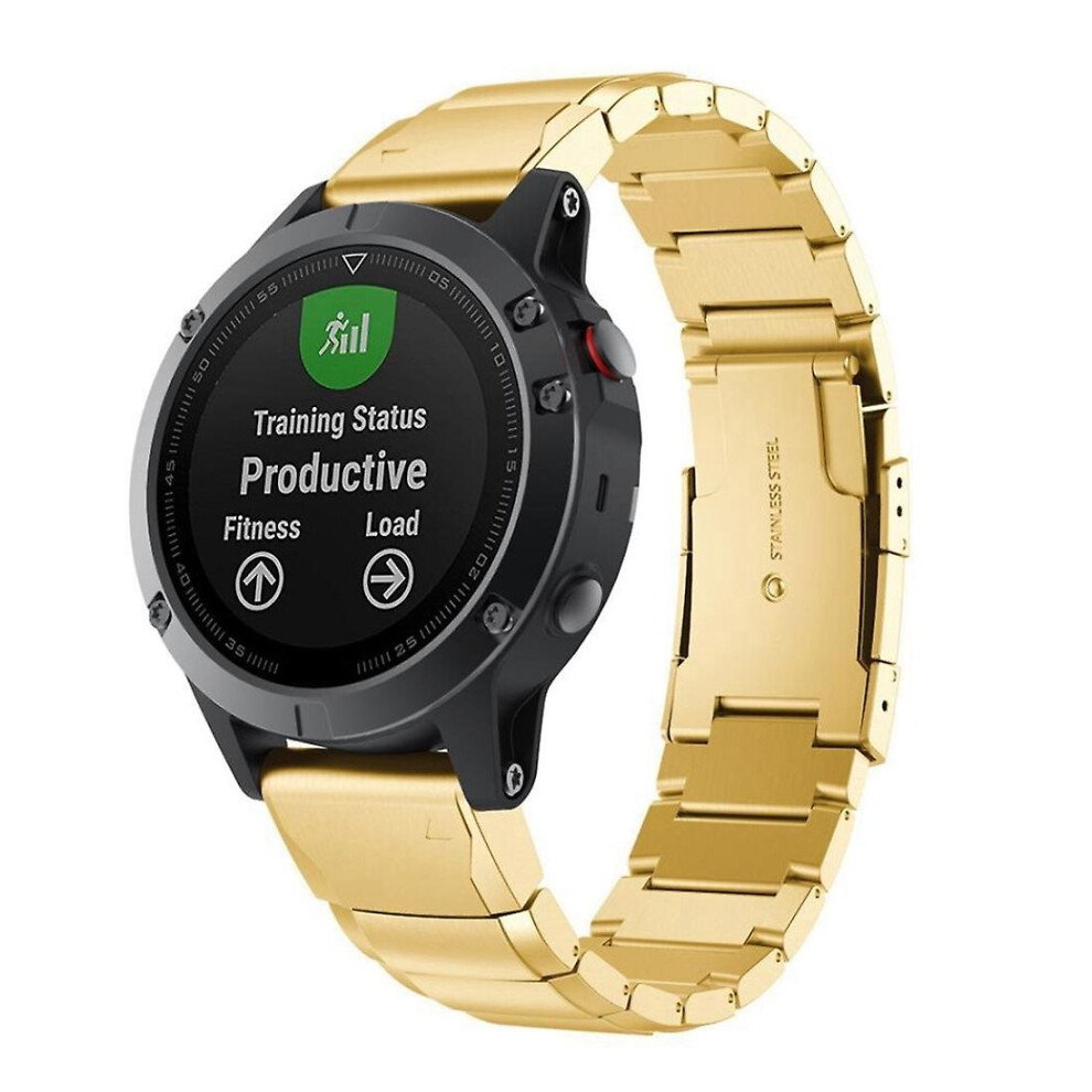 (Gold) Steel Wrist Strap For Garmin Fenix 5s 20mm