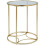 Gold Tempered Glass Side Table, Metal Frame Round End Table Nightstand 1