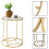Gold Tempered Glass Side Table, Metal Frame Round End Table Nightstand 2