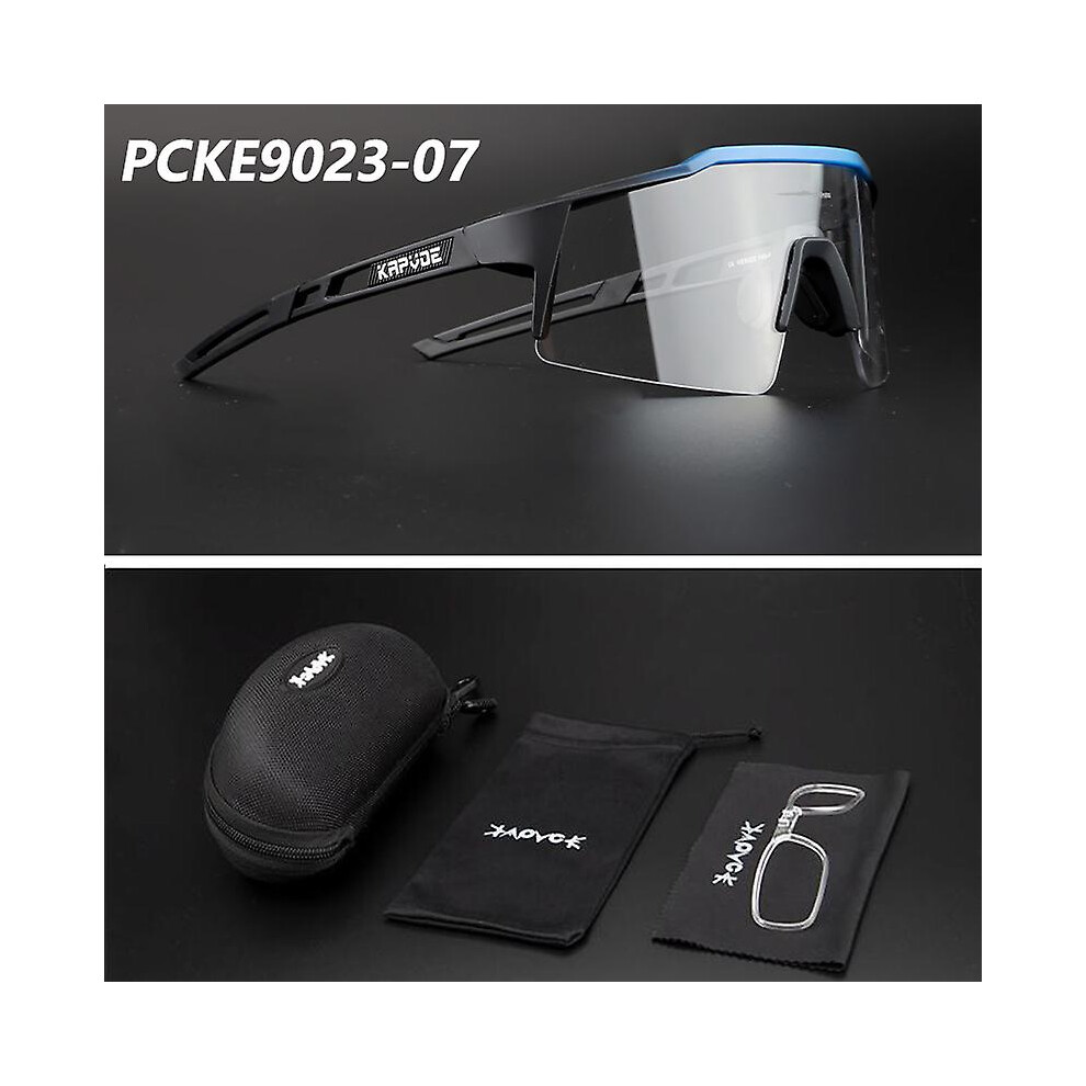 (PCKE9023-07) Kapvoe Photochromic Sports Cycling Glasses Cycling Goggles Men Women Bike Glasses UV400 Cycling Sunglasses