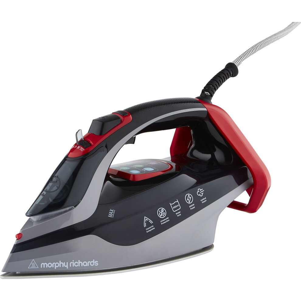 Morphy Richards Power Steam Elite 302012 Steam Generator Iron - Red/Black with 35g Steam Shot & Auto Shut Off