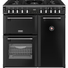 Stoves Richmond Deluxe 90cm Dual Fuel Range Cooker - Black - Perfect Cooking Every Time