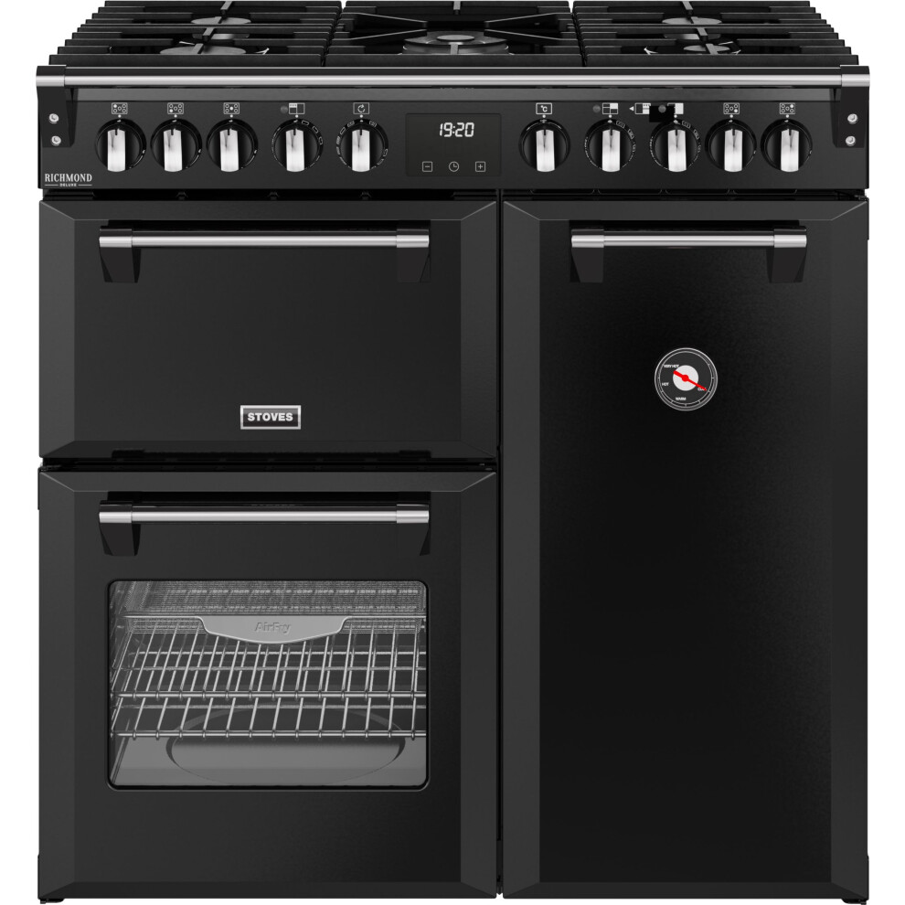 Stoves Richmond Deluxe 90Cm Dual Fuel Range Cooker - Black - Perfect Cooking Every Time