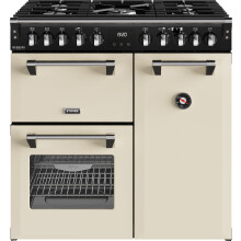 Stoves Richmond Deluxe 90cm Dual Fuel Range Cooker - Cream - A/A/A Rated with Equiflow Technology