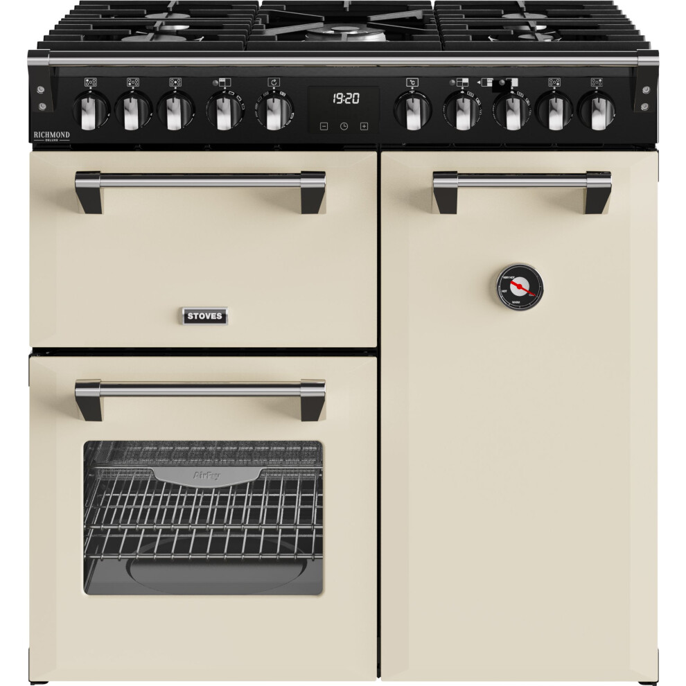 Stoves Richmond Deluxe 90Cm Dual Fuel Range Cooker - A/A/A Rated With Equiflow Technology Cream