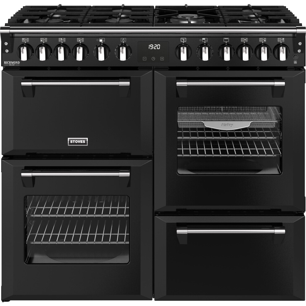 Stoves Black 444411871 100Cm Wide Richmond Deluxe Dual Fuel Range Cooker In - Image 2