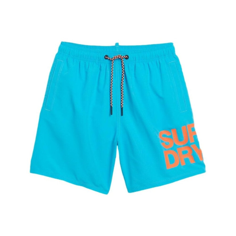 Superdry Sportswear Logo 17" Recycled Swim Shorts - Beach Blue