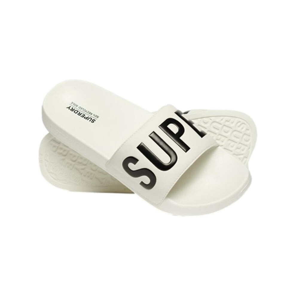 Superdry Vegan Core Pool Slides - Optic / Black