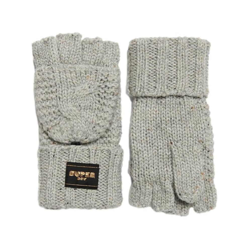 Superdry Women's Cable Knit Gloves - Ice Grey Fleck